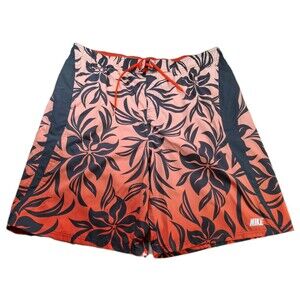 NWT Sz 2XL Nike Men Y2K Swim Trunks Boardshorts Mesh Lined Pockets Orange Floral